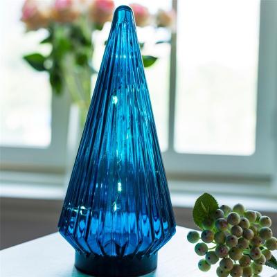 China Modern Custom 3D Kids Glass Cone Copper Wire Desk Night Light Kids Bed Decor LED Plastic Base Table Lamp for sale