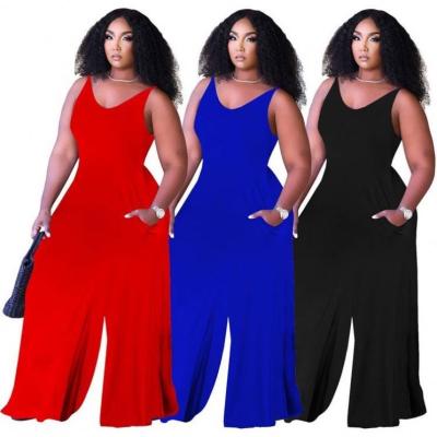 China 2021 BAZAI Anti-wrinkle Solid Color Women's One-Piece Overalls And Rompers Womens Sleeveless Overalls for sale