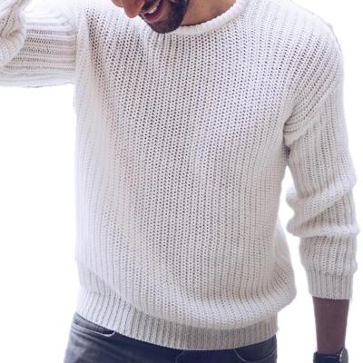 China Autumn White Black Knitted Sweater Men's Winter Long Sleeve O-neck Sweater Men's Clothes for sale