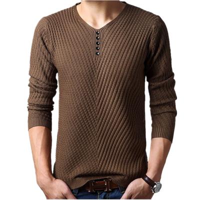 China 4XL Anti-Wrinkle Winter Henley Neck Sweater Men Cashmere Christmas Sweater Knitted Pullover Mens Sweaters for sale