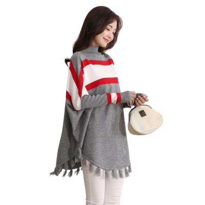 China Fashion Solid Color Breathable Coat With Bat Wing Sleeve Cardigan For Women Autumn Top Knitted Sweater for sale