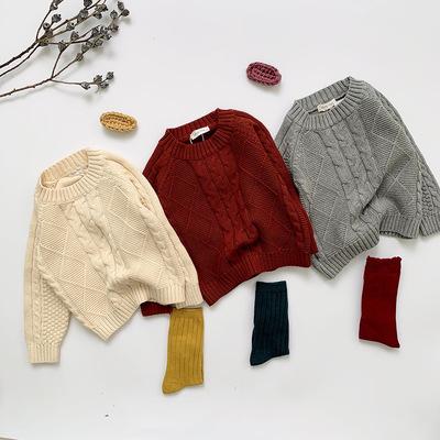 China Other Baby Long Sweater Winter Pullover OEM Winter Long Sleeve Organic Printed Cotton Sweater for sale