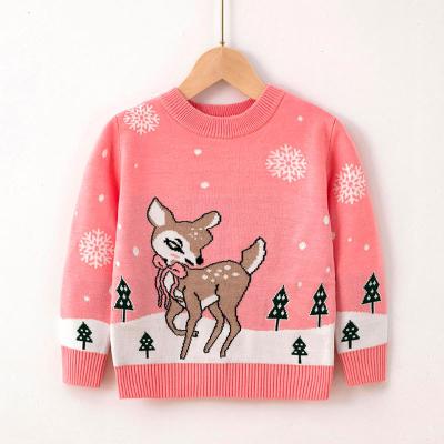 China 2021 Christmas Sweater Autumn Baby T-shirt Coat Waterproof Children Tops Baby Boy Girls Cartoon Snowflake Sweaters Warm Children's Clothing for sale