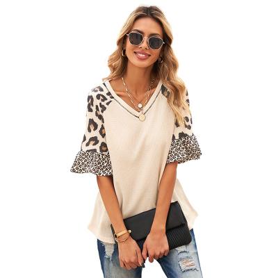 China NONE knits sleeveless vest woman I-shaped short-sleeved vest woman new U collar 2022 summer race leopard loose grain for sale