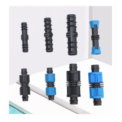 China Agriculture Drip Irrigation 16 lock nut for agricultural irrigation greenhouse PE drip irrigation pipe with lock buckle type straight joint for sale