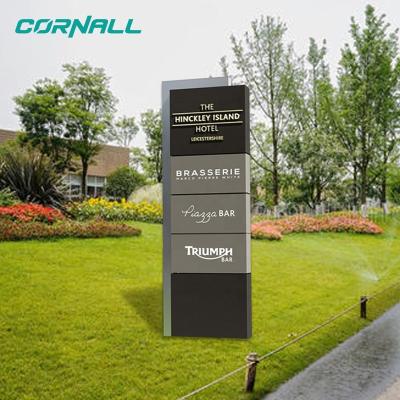 China Water Proof Customized Outdoor Led Plastic Acrylic Stand Advertising Pylon Sign With Light Box for sale