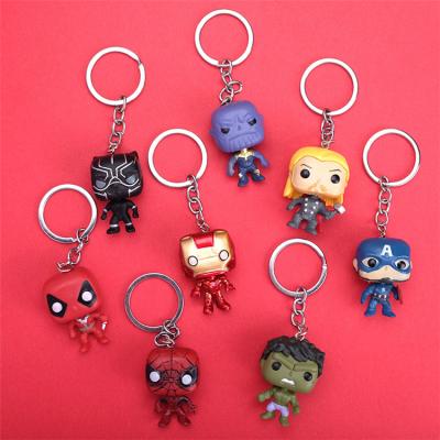 China Iron Charming Q Series Marvel Spider-Man Deadpool Deadpool Thor Movie Key Chain for sale