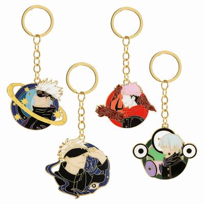 China Souvenir Gifts Promotion Anime Gojo Satoru Cosplay Charms Jujutsu Kaisen Metal Key Chain For Anime Fan Gifts for sale