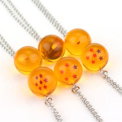 China Hot Anime TRENDY Japan Dragon Ball Necklace 1 - 7 Star Resin Ball Jewelry Necklace For Anime Fan Cosplay Gifts for sale