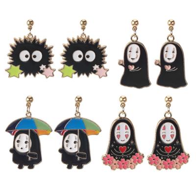 China Japan Cute Anime Vivid Drop Earring Away Cute No Face Man Stud Earrings For Women Girls Cosplay Gift for sale