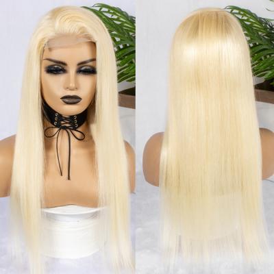 China Straight 613 Closure Wigs For Women Color Virgin Hair Cuticle Aligned 4X4 To Lace Closure 613 Blonde Transparent Lace Frontal Wig for sale