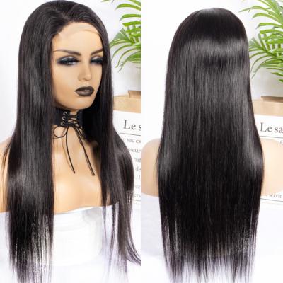 China Straight Remy Brazilian Cuticle Aligned Hair Lace Closure Wig Long Length 28 30 Lace Front Wig For Black Women Raw Cheap Price for sale