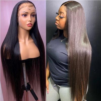 China Wholesale Hot Selling Silky Straight Wave Pre Plucked HD Transparent Straight Lace Headband Raw Virgin Cuticle Aligned Unprocessed Full Lace Wigs for sale