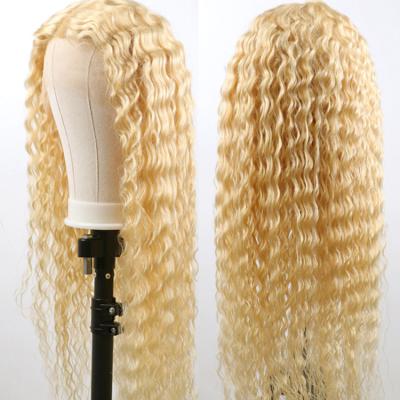 China Straight/Body Wave/Deep Wave 30 Inch Virgin Human Hair Deep Curly Deep Curly Blonde Hd Lace Frontal Wig 13x4 Full Lace Wig 613 Full Lace Wig for sale