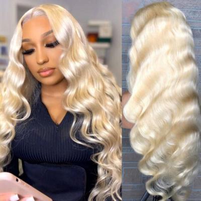 China Transparent Swiss Lace Front Wigs Straight/Body Wave/Wig 613 High Quality Deep Wave Virgin Hair 613 Blonde Highlight Body Wave Hair Lace Frontal for sale