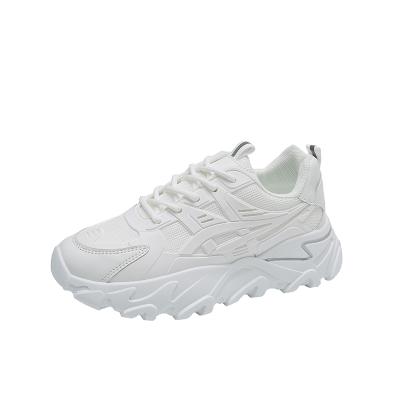 China CUSHIONING Chunky Sneakers Fashion 2021Female Women's Lace Up White Leisure Shoes Comfortable Dad Shoes Girls Shoes Sneakers for sale