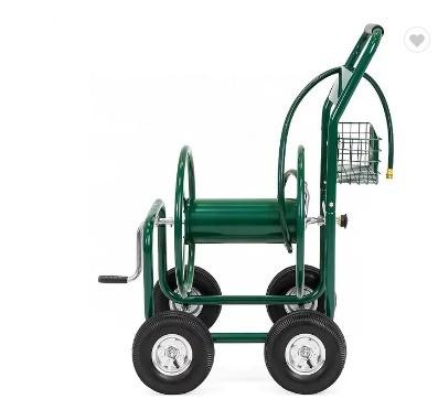 China Effortlessly Move and Store Your Hose with Style 4-Wheel Garden Hose Reel Cart for sale