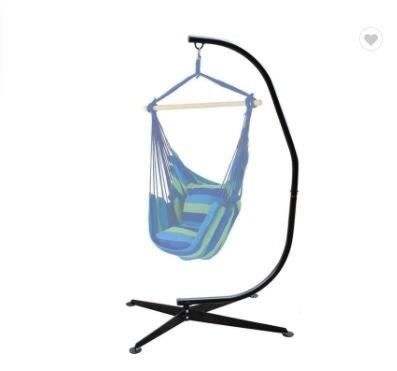 China 300LBS Capacity Hammock Chair Stand Black Iron Hanging Bracket for Indoor and Outdoor for sale