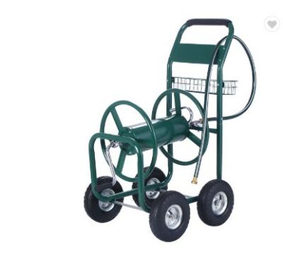 China Heavy Duty Metal Hose Reel Cart Save Spacing Metal Tube Hose Reel On Wheels for sale