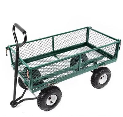 China Gemakkelijke tuinvervoer met 500 lbs capaciteit Steel Mesh Deck Flower Trolley Te koop