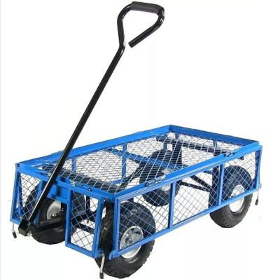 China Outdoor Tools Heavy Duty Utility Garden Mesh Steel Cart with and Iron Platform for sale