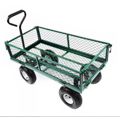 China Steel Mesh Garden Folding Trolley Tool Cart Utility Wagon 86*46*85 for Your Business for sale