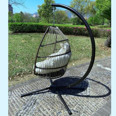 China Modern Macrame Swing Hammock Chair with Durable Hanging Kits and C Shape Swing Stand Weight Capacity 260KGS for sale