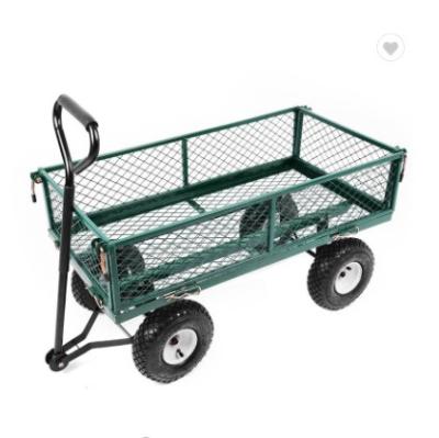 China Portable Heavy Duty Steel 4 Wheel Beach Wagon Hauling Car Tool Grocery Food Cart for sale