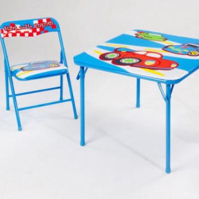 China Customizable Kids Table And 2 Chair Set With Printing Design For Learning for sale