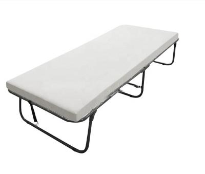 China Modern Hotel Essential Foldable Metal Platform Bed Frame Tool-Free Assembly for sale