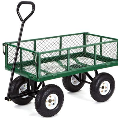 China Portable Heavy Duty Folding Steel Outdoor Beach Mesh Wagon Garden Tool Cart for Garden for sale