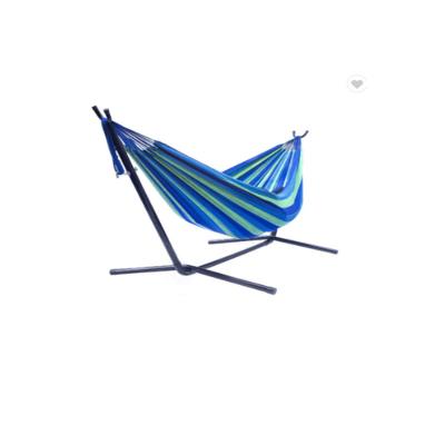 China Stylish and Comfortable Elegant Tropical Stripe Double Hammock with Steel Stand Combo for sale