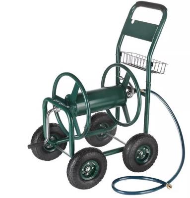 China Heavy Duty Water Garden Hose Reel Cart with Basket Stainless Steel and Customized Design for sale