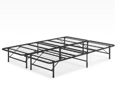 China Bedroom Furniture Black Simple Modern Design Iron Metal Bed Queen Size Double Metal Bed for sale