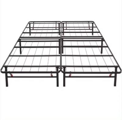 China Steel Slat Anti-slip Bi-fold Platform Bed Base Foldable Metal Bed Frame with All Size for sale