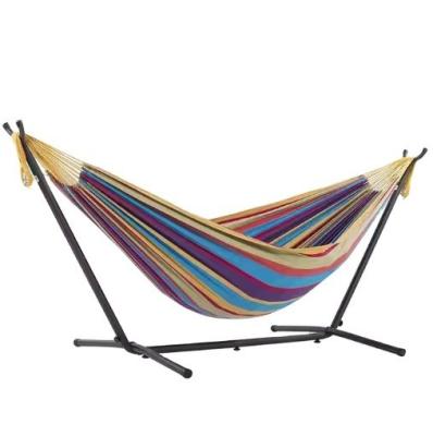 China Easy Collapsible Double Hammock Hanging Swing Chair With Space-saving Steel Stand for sale