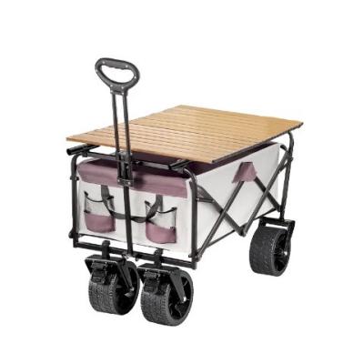 China 300LBS Collapsible Folding Garden Cart Portable Outdoor Wide Wheel Wagon for Camping for sale