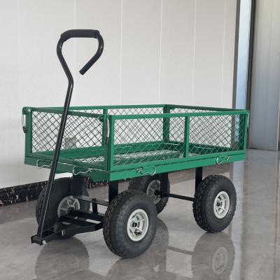 Chine Chariot de jardin pratique avec roues pneumatiques et structure en acier durable à vendre