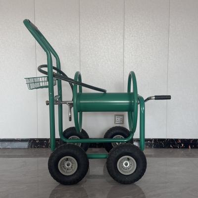 China Green Hose Reel Cart Easy Assembly and Sturdy Steel Frame for Eco-friendly Gardening à venda