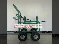 Outdoor Room Space Hose Reel Cart with Steel Frame and GW of 16.8kg