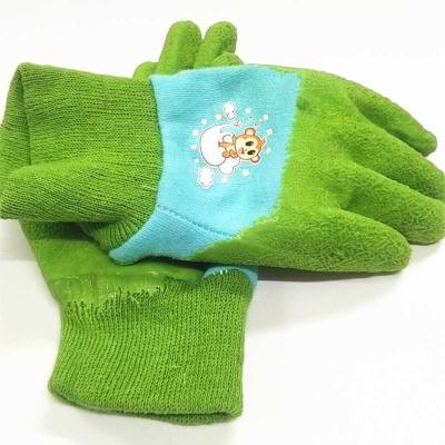 China Gloveman Anti Slip Breathable Loose Cotton Kids Gardening Glove With Carton Print for sale