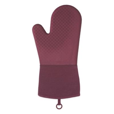 China Extra Long Non-Stick Custom Baking Glove Professional Silicone Insulated Gloves Oven Mitt Set for sale