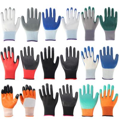 China Nitrile Work Protection Anti-Slip Nylon Dipped Gloves Construction Handling Breathable Nitrile Coated Gloves for sale