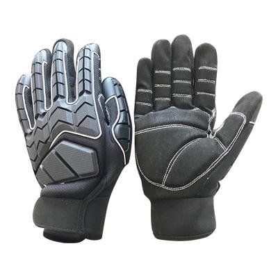 China Black Outdoor Work Welding Anti-Collision Glove Sweat Absorbent Mechanical Gloves for sale