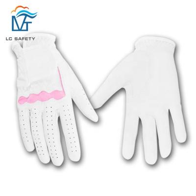 China Womens Breathable Pink Lycra Sheepskin Golf Glove Grip Gloves Custom Made Good HANDS for sale