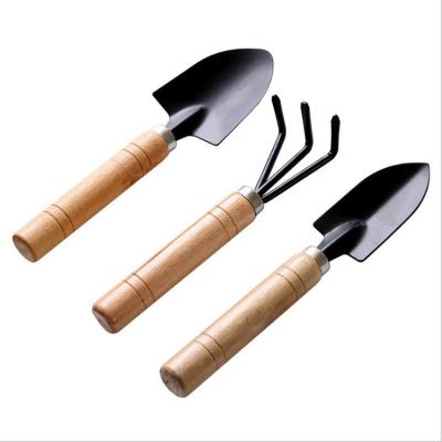 China Multi Length 3 Pcs For Mini Plant Small Metal Iron Shovel Garden Rake for sale