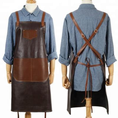 China Anti Oil China Hairdresser Brown Water Proof Artist Barber Chef Apron Kitchen for sale