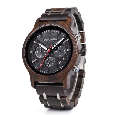 China Amazon border hot sale of Steel-wood multifunction men's movement water resistant quartz watch for sale