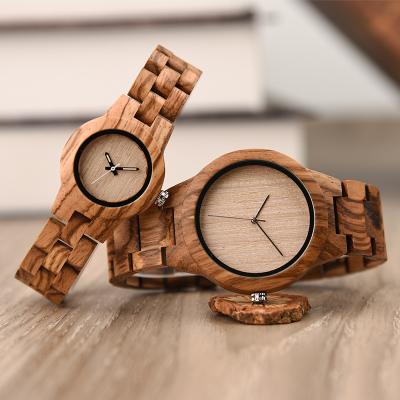 China New Product Water Resistant Wooden Couple Watch Engraving Custom Logo Movement Border Hot Selling Japanese Watch for sale