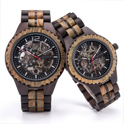 China Border foreign trade of luminous automatic wood mechanical watch watch us Amazon hot wood for sale